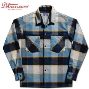 DELUXEWARE（デラックスウエア） ネルシャツ HV-57 50s BLUE KING