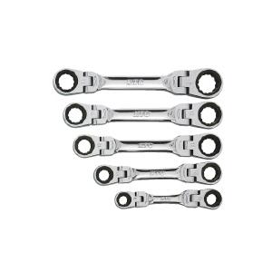 TMR1S05：【KTC】ショートラチェットめがねレンチセット（両頭首振りタイプ）[5本組]