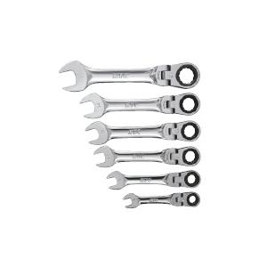 TMSR2S06：【KTC】ショートラチェットコンビネーションレンチセット（首振りタイプ）[6本組]