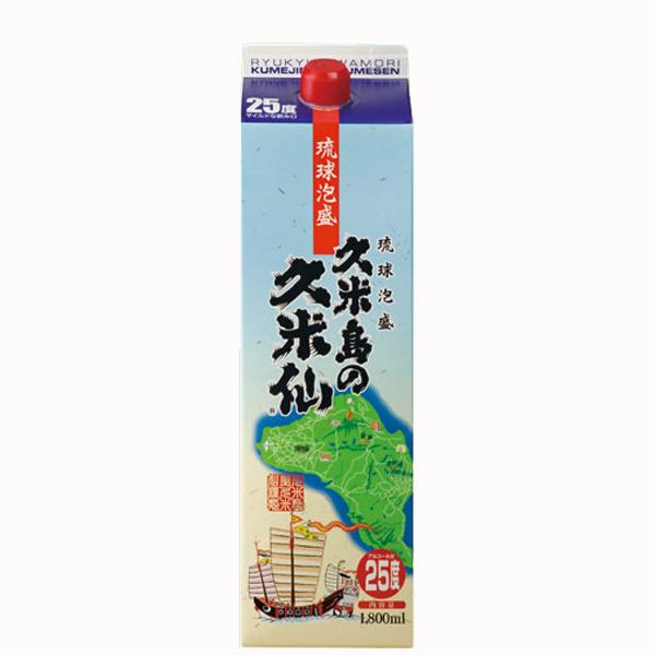 【軽やかな飲み口の伝統的な味わい！】　久米島の久米仙　泡盛　25度　1800mlパック(●1)(2)