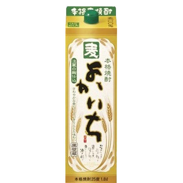 【麦の爽やかな風味とキレのある後味！】　よかいち　白麹　麦焼酎　25度　1800mlパック