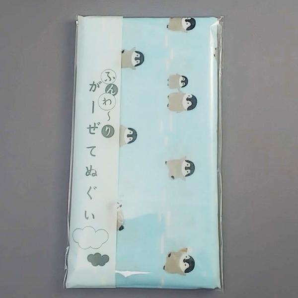 ガーゼてぬぐい ペンギン 綿100% 日本製 和柄 マスク 敬老の日