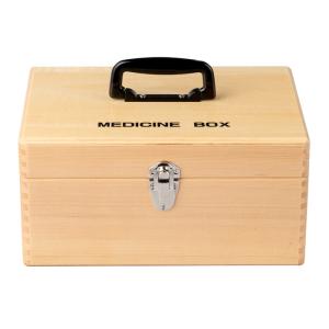あられほぞ組加工 日本製 木製救急箱 280mm×200mm×140mm