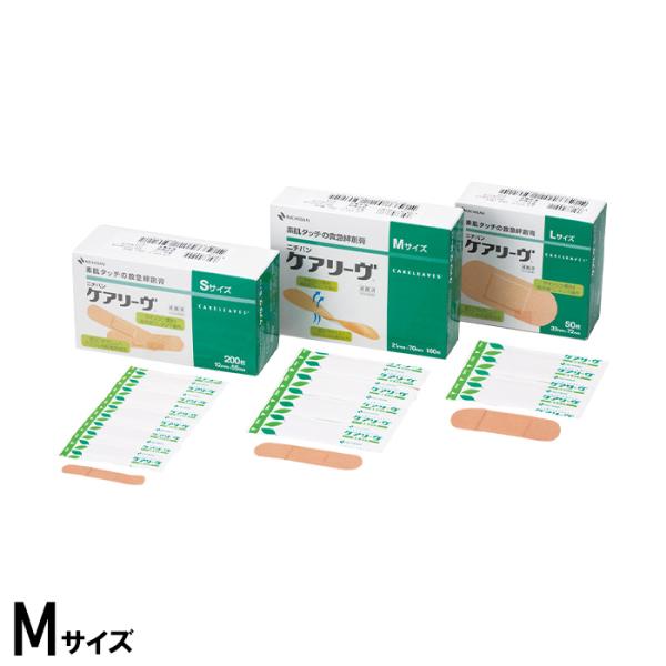 ニチバン 救急絆創膏 ケアリーヴ Mサイズ 21mm×70mm 100枚入 CLM