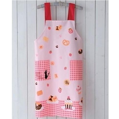 魔女の宅急便 大人用エプロン かっぽう着 ラン型エプロン ジジのお菓子 黒猫 丸眞