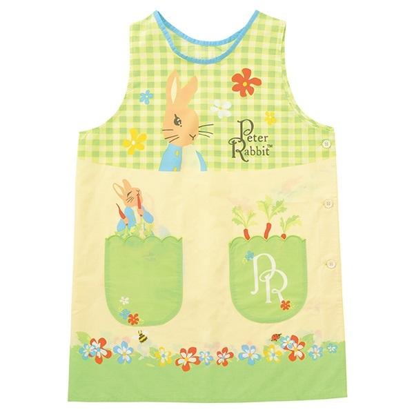 エプロン ピーターラビット ガーデンチェック 割烹着 ラン型エプロン