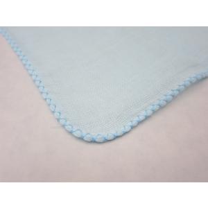 カラーガーゼハンカチ ブルー お口ふき 沐浴 ...の詳細画像1