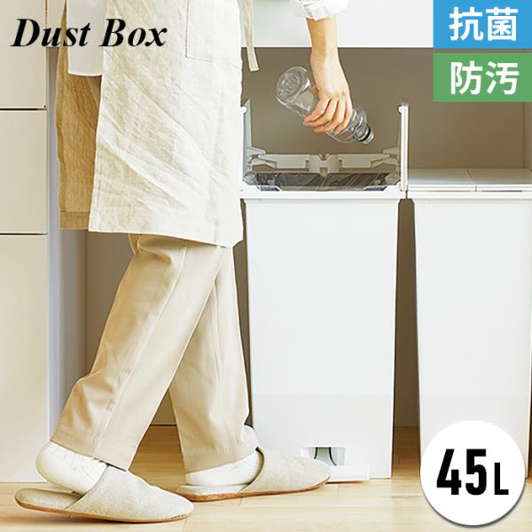 ゴミ箱 ペダルダストボックス 45L 抗菌 防汚ペダル開閉 左右開き ごみ箱 家事 RSD-78