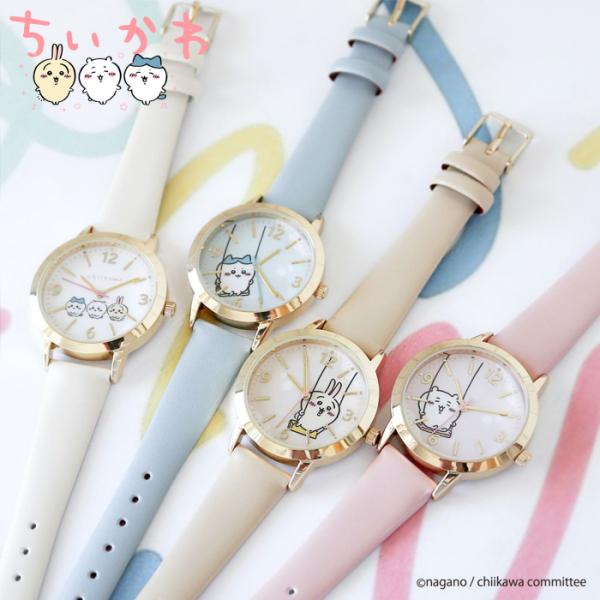 ちいかわ ウォッチ 時計 レディース レザーバンド 腕時計 くすみカラー フィールドワーク 時計 C...