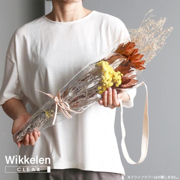 Wikkelen ブーケホルダー クリアー キャンバス ドライフラワー 壁掛け ギフト magnet