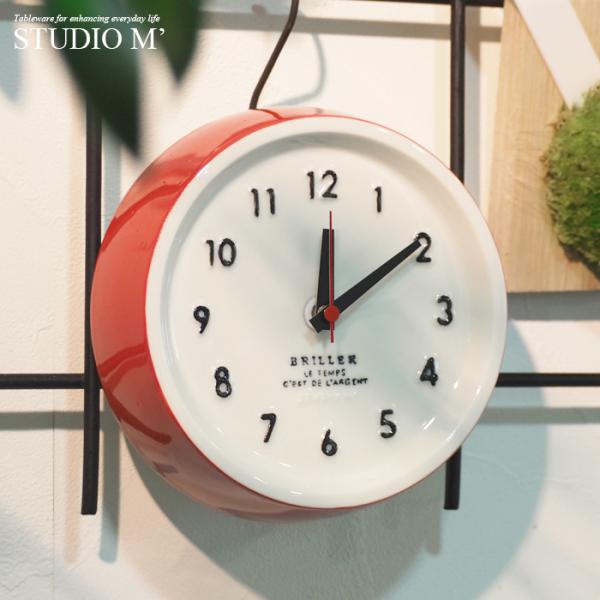 ブリエ 時計 陶器 インテリア 掛け時計 スタジオM 赤 ギフト マルミツポタリ