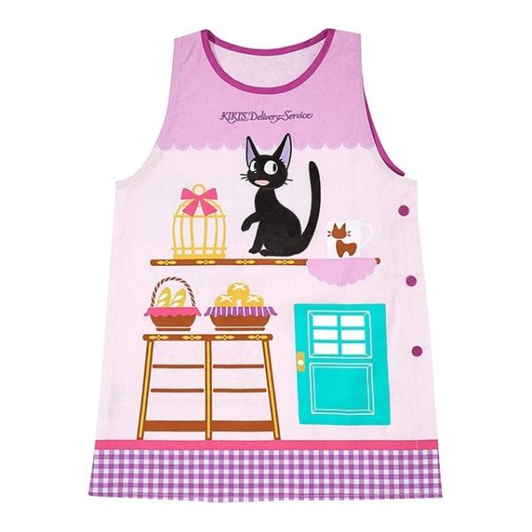 ラン型エプロン かっぽう着 スタジオジブリ 魔女の宅急便 ジジ シュシュ 黒猫