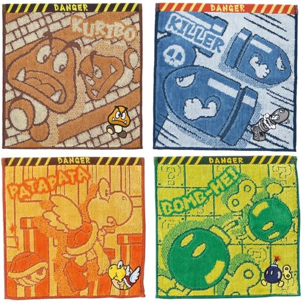 スーパーマリオ 敵キャラ ミニタオル タオルハンカチ SUPER MARIO くりっとクリボー きら...