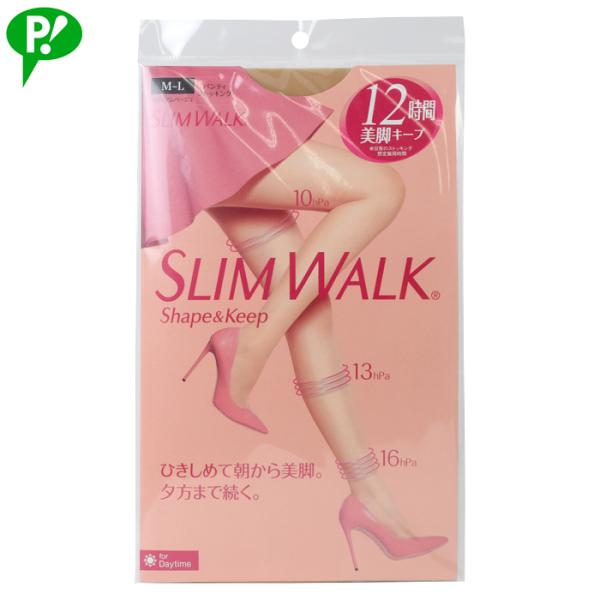 ピップ スリムウォーク Shape&amp;Keep ミディアムベージュ 着圧 ストッキング 日本製