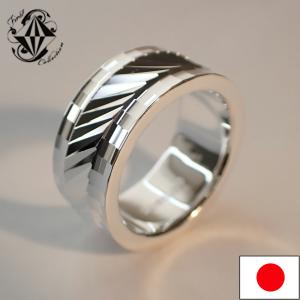 純銀 シルバー シンプル リング レディース メンズ 平打ち 幅広 8mm 