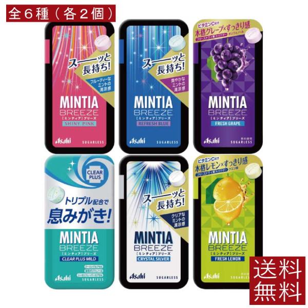 送料無料 アサヒグループ食品 ミンティアブリーズ 30粒 全6種 各2個 合計12個　 アサヒグルー...