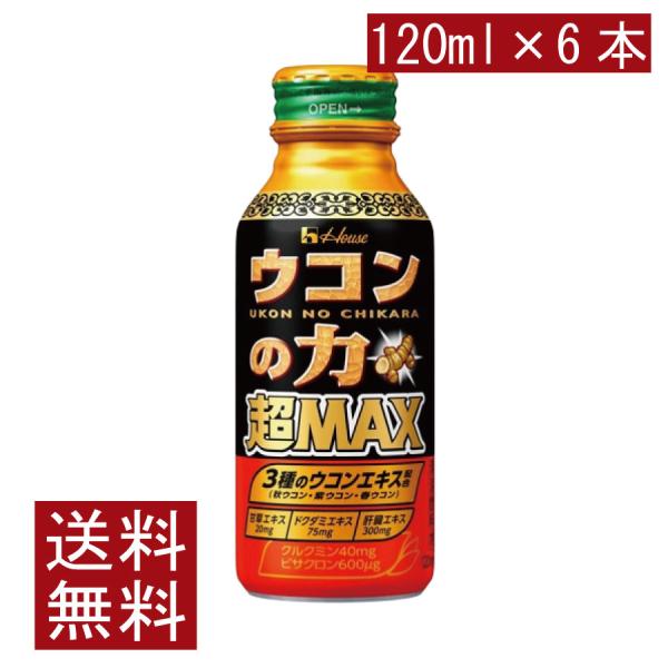 送料無料 ハウスウェルネス ウコンの力 超MAX 120ml×6本