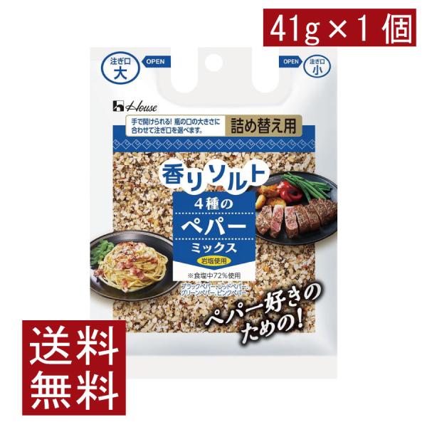 送料無料 ハウス 香りソルト 4種のペパーミックス 袋入り 41g ×1袋