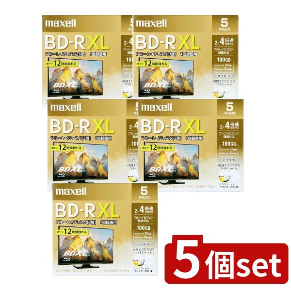 【5個セット】 maxell 録画用BD-R XL 100GB BRV100WPE.5S | 録画用...