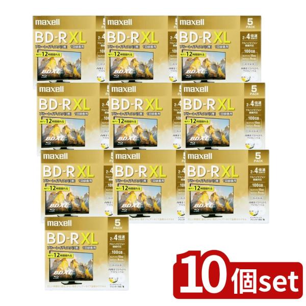 【10個セット】 maxell 録画用BD-R XL 100GB BRV100WPE.5S | 録画...