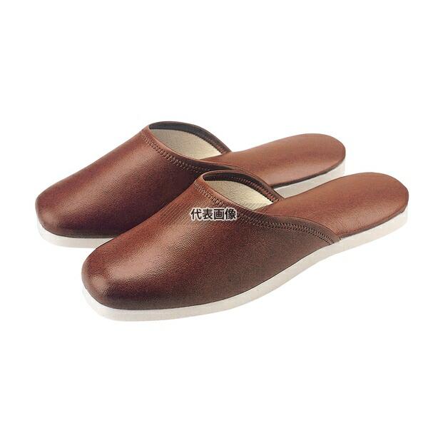江部松商事 スリッパ (白薄底) 前トジタイプ No.014L ブラウン (04)  27cm  ユ...