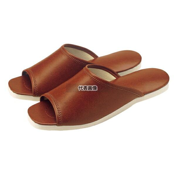 江部松商事 スリッパ (白薄底) 前アキタイプ No.013L ブラウン (04)  27cm  ユ...