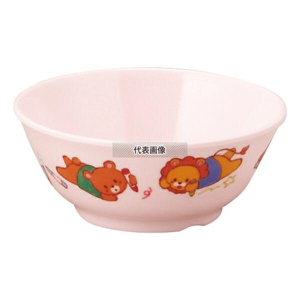 アヅミ産業 メラミン子供食器 みんなともだち。汁椀 YMC-1 ピンク YMC-1MTY φ113....