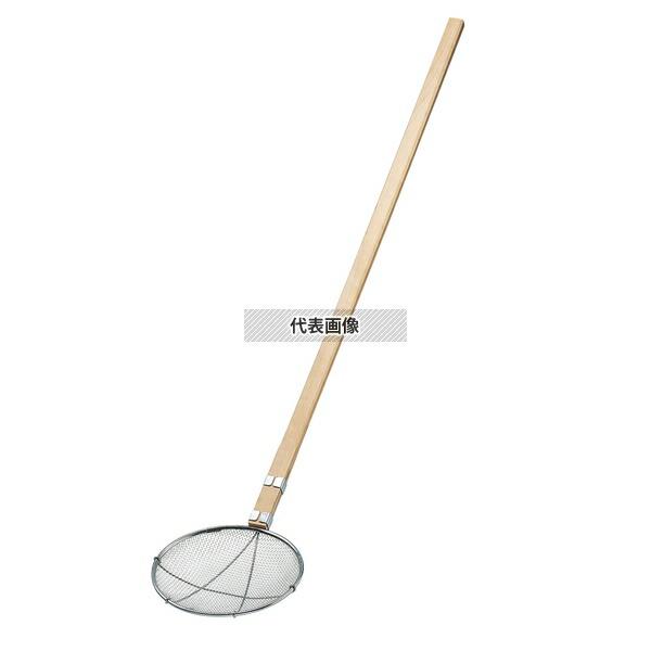 ThreeSnow(新越) 18-8(ステンレス) 木柄 丸型 給食用すくい網 24cm 2.5メッ...