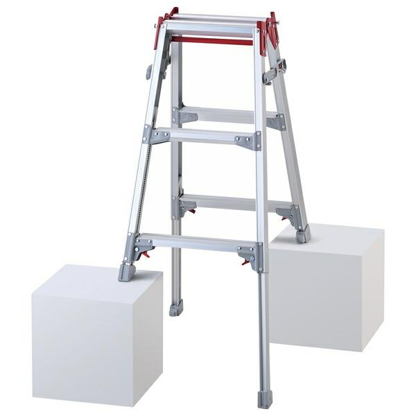 長谷川工業 アルミ製はしご兼用脚立 (旧型式:RYZ-09c) 脚部伸縮式(アジャスター) RYZ-...