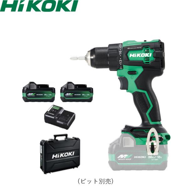 HiKOKI(日立工機) 18Vコードレスドライバドリル DS18DE(2XPSZ) 電池2個・充電...