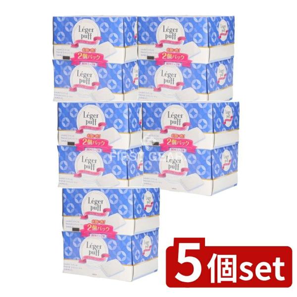 【5個セット】コットン・ラボ レジェールパフ80枚×2個パック [単品内容量/2個]