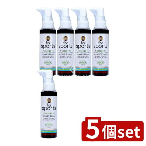 【5個セット】日本香堂 アロマベラ マッサージオイル フォースポーツ [単品内容量/100ml]