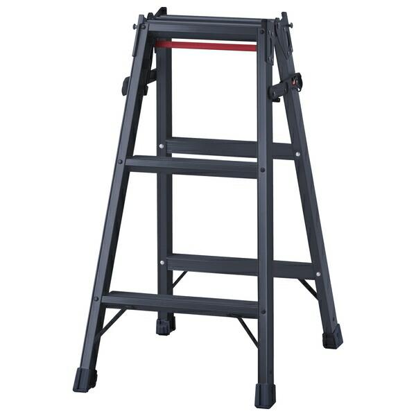 長谷川工業 ブラック はしご兼用脚立  (10916) アルミ製 ワンタッチバー 3尺 RHB-09...