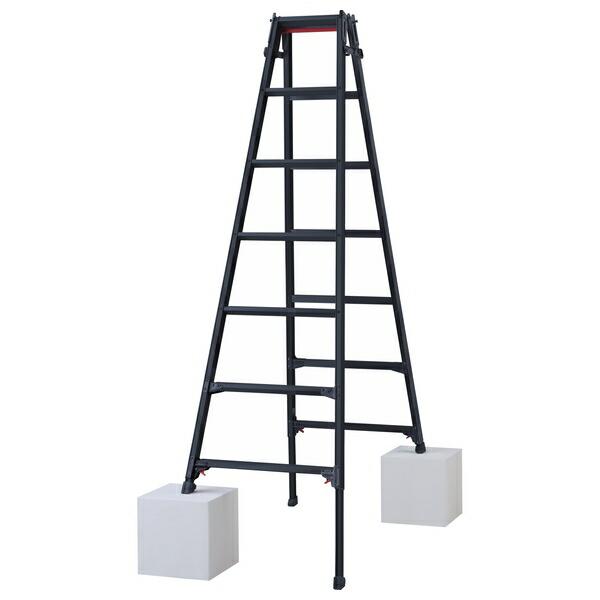 長谷川工業 ブラック アルミ製はしご兼用脚立  (10912) アルミ製 ワンタッチバー  RYZB...