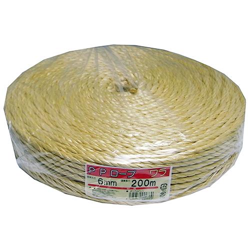 ◆松浦工業 PPソフトロープ わら色 6mmX200m