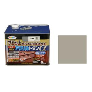 ◆アサヒペン東京支店 アサヒペン 油性高耐久アクリルトタン用α 6kg グレー