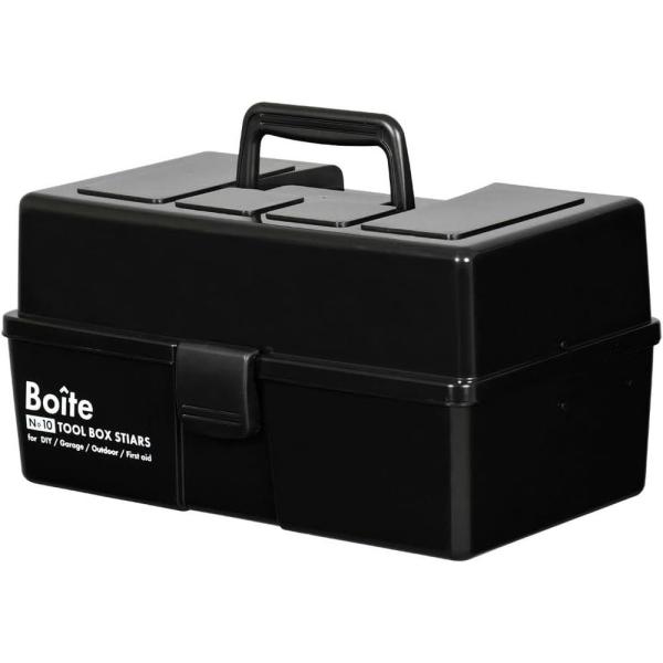 中山福 ベストコ ツールボックス 仕切式 ガレージ DIY アウトドア 工具箱 パーツ ブラック M...