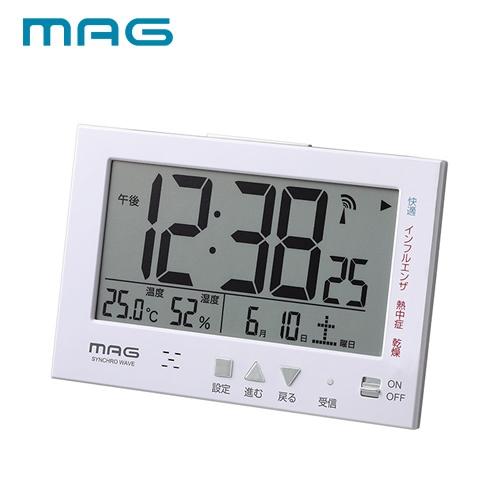 ノア精密 MAG 環境目安表示機能付き電波時計 エアサーチミチビキ T-727WH-Z 新生活応援 ...
