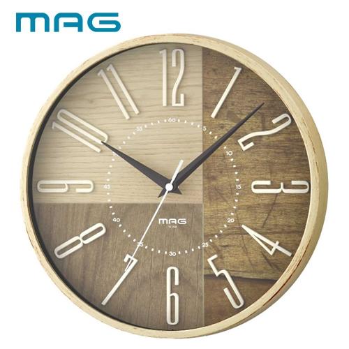 ノア精密 木目調 壁掛け時計 MAG電波掛時計 ココア W-769-IV-Z 新生活応援 ギフト プ...