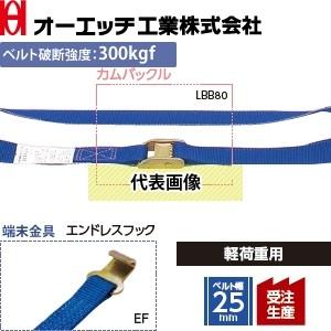 OH(オーエッチ工業) 荷締機 ラッシングベルト LBB80 EF45 カムバックル 端末金具：エン...