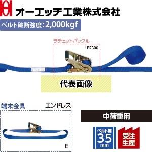 OH(オーエッチ工業) 荷締機 ラッシングベルト LBR300 E50 ラチェットバックル 端末金具...