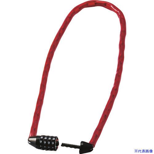■緑十字 チェーンロック(ダイヤル錠タイプ) 赤 CD−100R 全長1000mm フリーダイヤル ...
