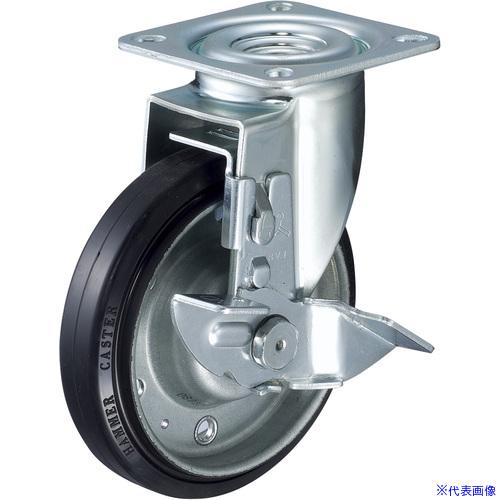 ■ハンマー プレート式 自在 キャスター 68X68(71X71) ストッパー付 ゴム車 100mm...