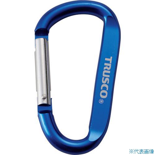 ■TRUSCO まとめ買い カラビナ 線径8mmX80mm D型 ブルー100個 TKN880BLB...