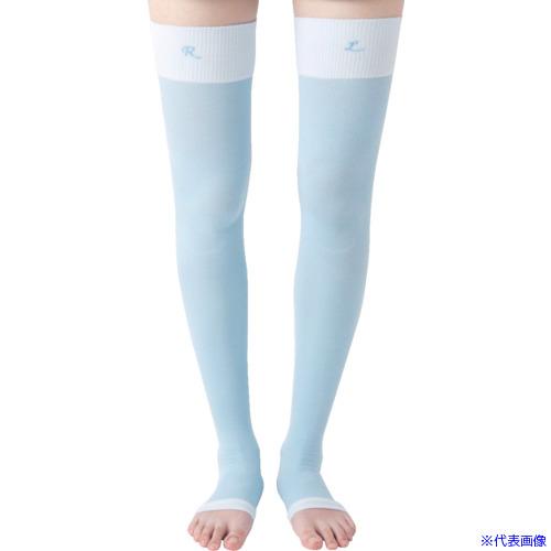 ■okamoto 靴下サプリ ひんやり寝ながらロングうずまいて血行を促すソックス23-25サックス ...