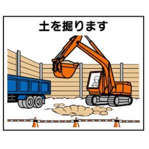 つくし工房 安全標識 4-M2 『土を掘ります』 4-M用 作業工程マグネット 140×170mm