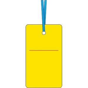 つくし工房 安全標識 30-F 『黄無地』 ケーブルタグ 荷札式 両面印刷・ビニタイ付 70×40m...