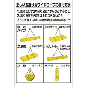 つくし工房 安全標識 53-CS 『正しい玉掛け用ワイヤロープの掛け方例』 玉掛・ワイヤロープ標識 ...