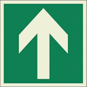 つくし工房 安全標識 510 『↑(非常口/矢印のみ)』 中輝度蓄光式 避難口誘導標識 床設置型 3...