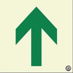 つくし工房 安全標識 511 『↑(非常口/矢印のみ)』 中輝度蓄光式 通路誘導標識 床設置型 30...